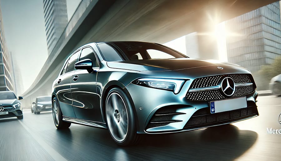 ベンツAクラスが走っている