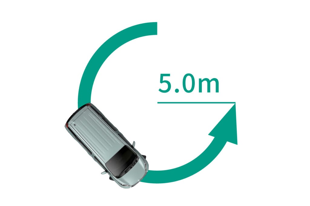 狭い道でもスムーズに走れる取り回しの良さのイラスト