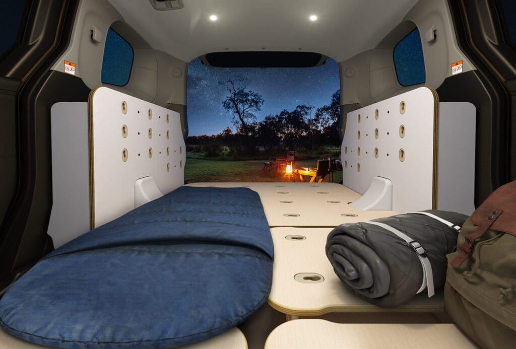 お好きな場所でお昼寝を楽しむことも、車中泊することもできます