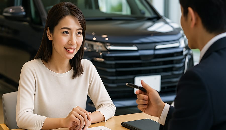 トヨタのディーラーで営業とノアの値段の交渉をしている