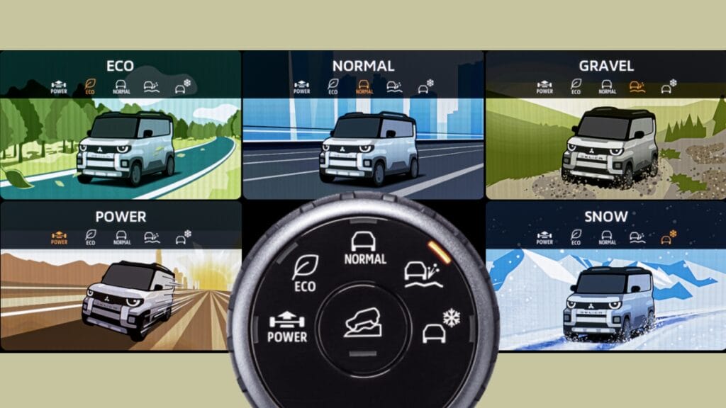 ダイヤル式のドライブモードセレクターを軽自動車で初めて採用