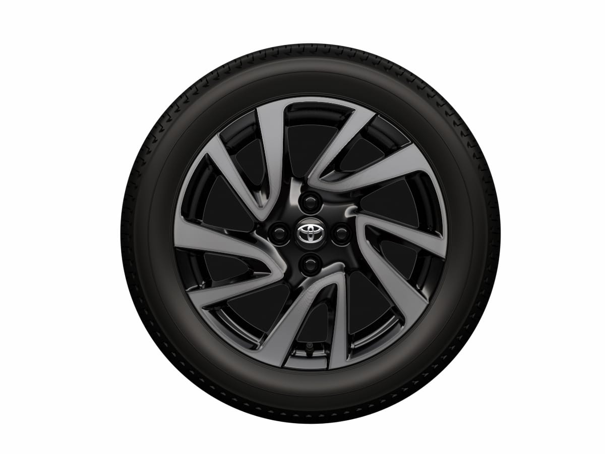 195/55R16タイヤ＆16×6Jアルミホイール（ダーククリア切削光輝＋ブラック塗装／センターオーナメント／ブラック塗装ホイールナット付）