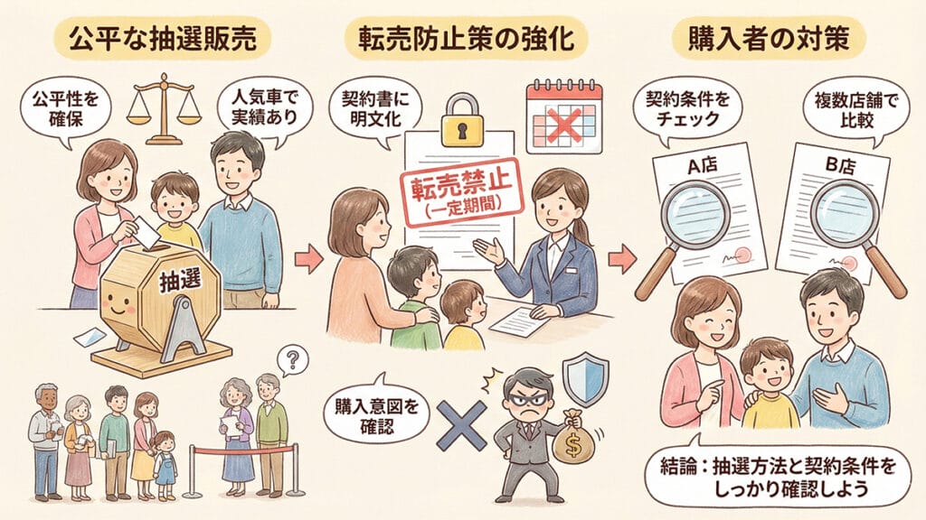 抽選販売導入と転売防止策