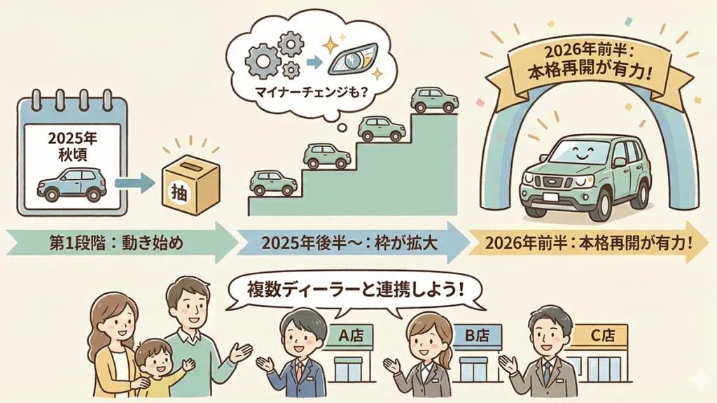 250ランクルの受注再開はいつですか予測の図解