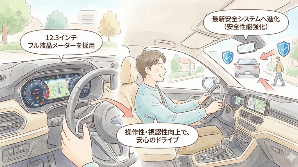 内装デジタル化と安全性能強化