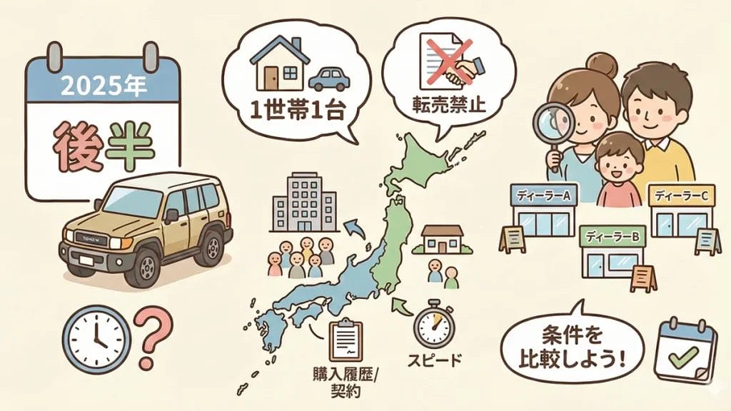 ランクル250-抽選-次回と地域別条件の図解