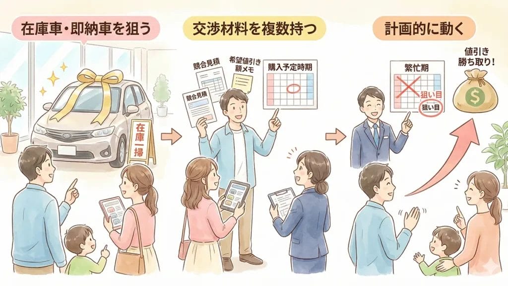 渋い状況で値引きを勝ち取る戦略の図解