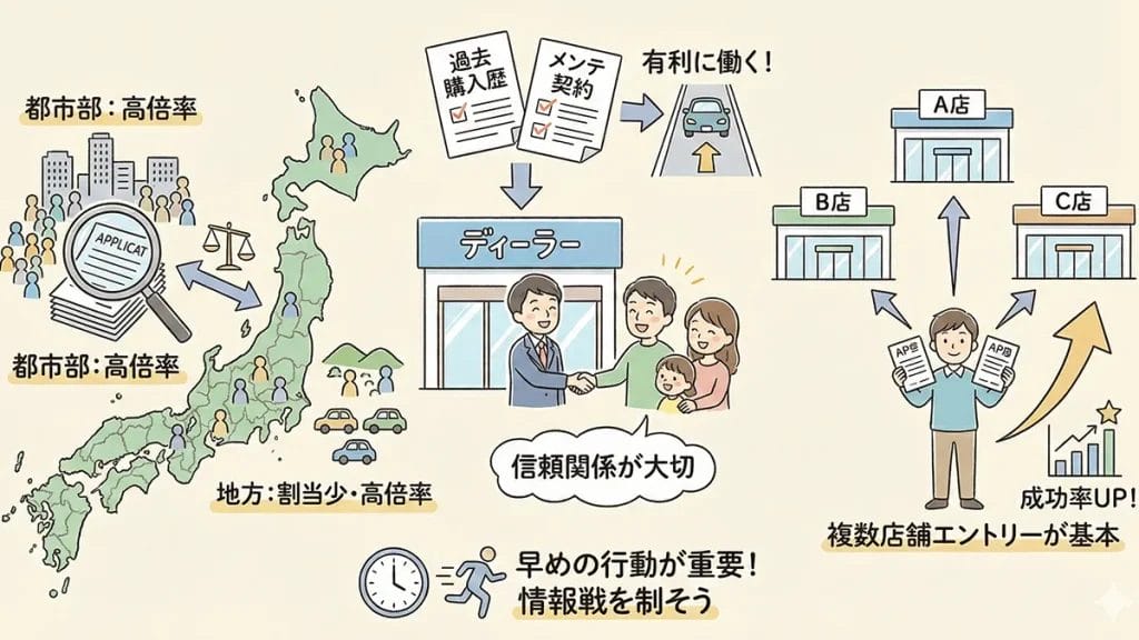 ランドクルーザー250-抽選倍率と当選術の図解