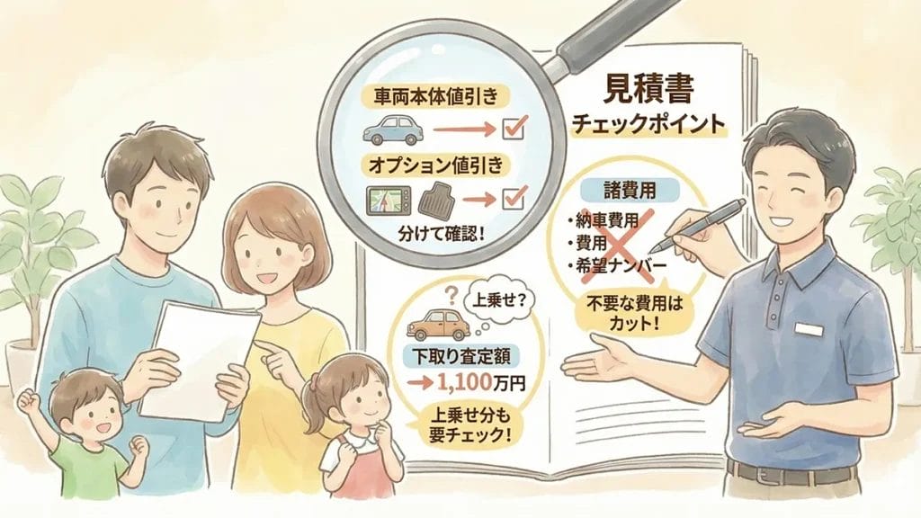 シエンタ値引きの見積書で見るチェック点の図解