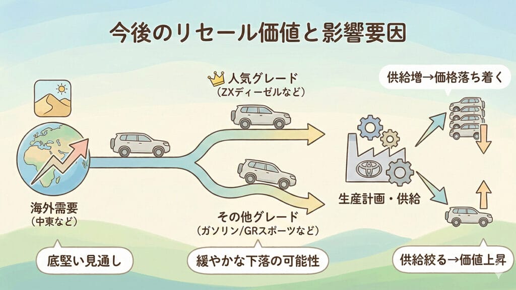 今後のリセール価値予想とトヨタの動向の図解