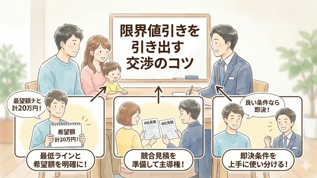 限界値引きを引き出す交渉のコツの図解