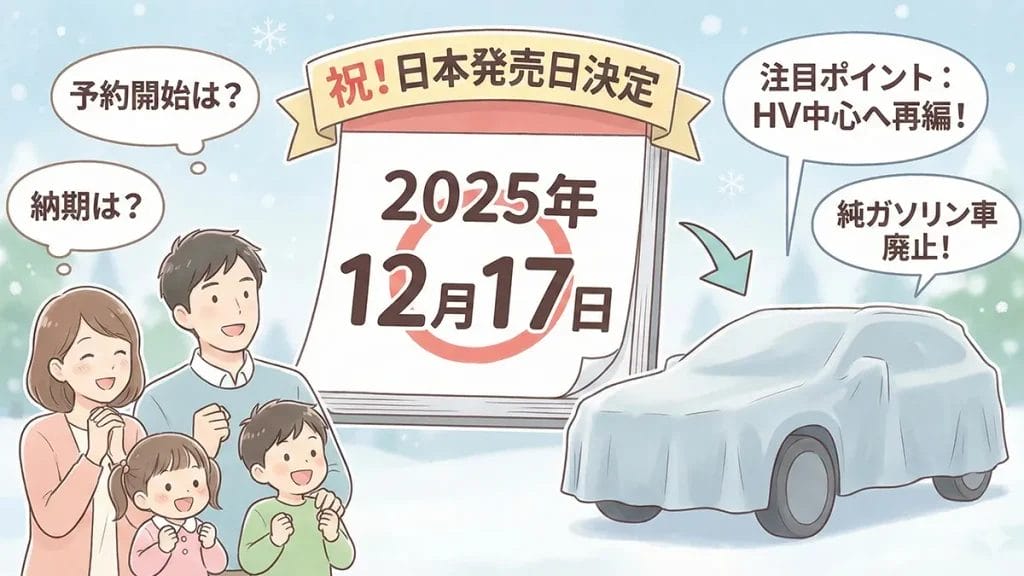 RAV4-新型の発売日速報|日本発売2025年12月17日最新情報の図解