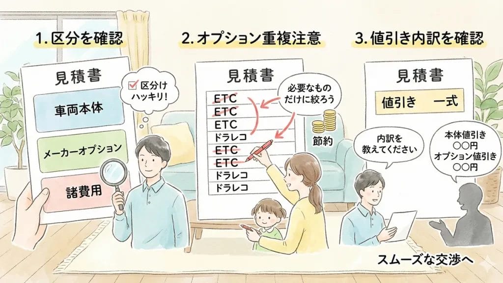 新型ヴォクシー-値引き見積書のチェック法の図解