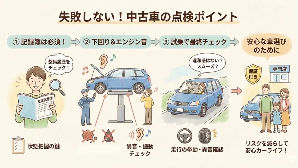 カローラフィールダー中古で失敗しない点検術の図解