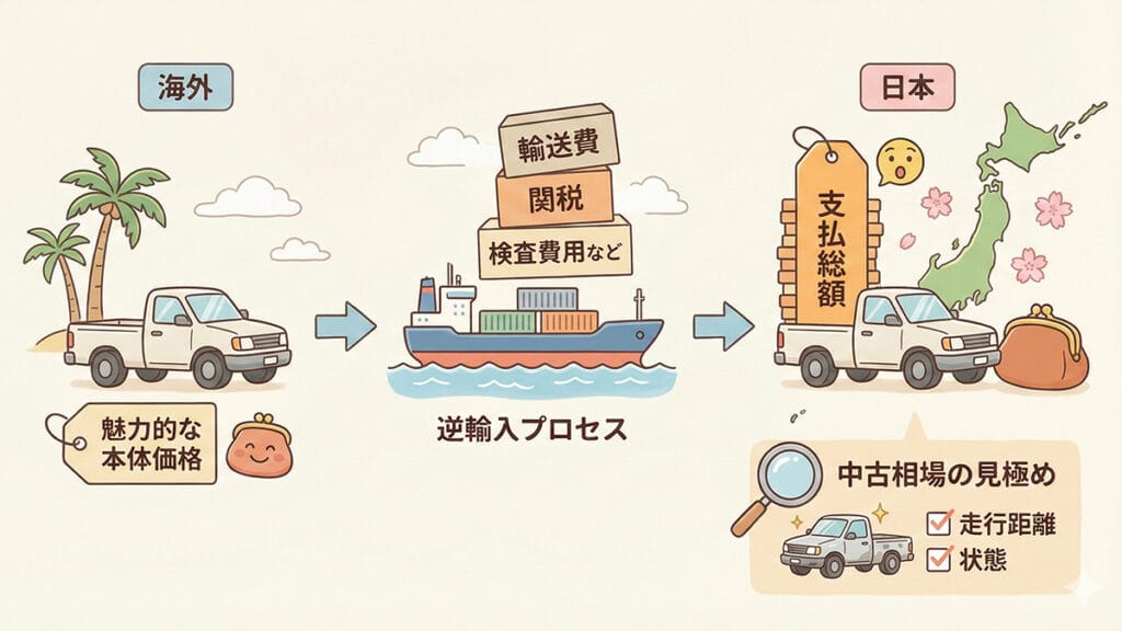 ハイラックスランガの価格と逆輸入の図解