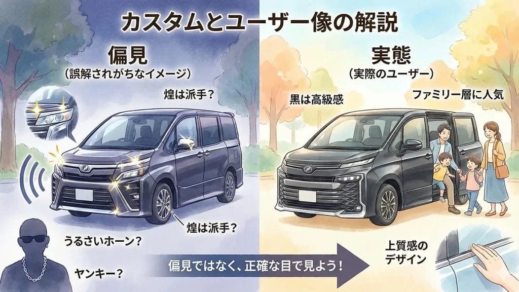 ヴォクシー-ヤンキー仕様のカスタムとユーザー像解説の図解